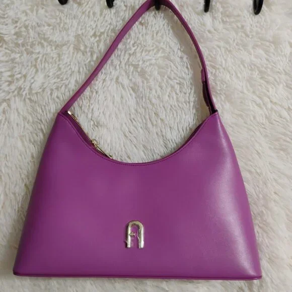 Furla Diamante S Shoulder Bag Violet NWT - Picture 2 of 10